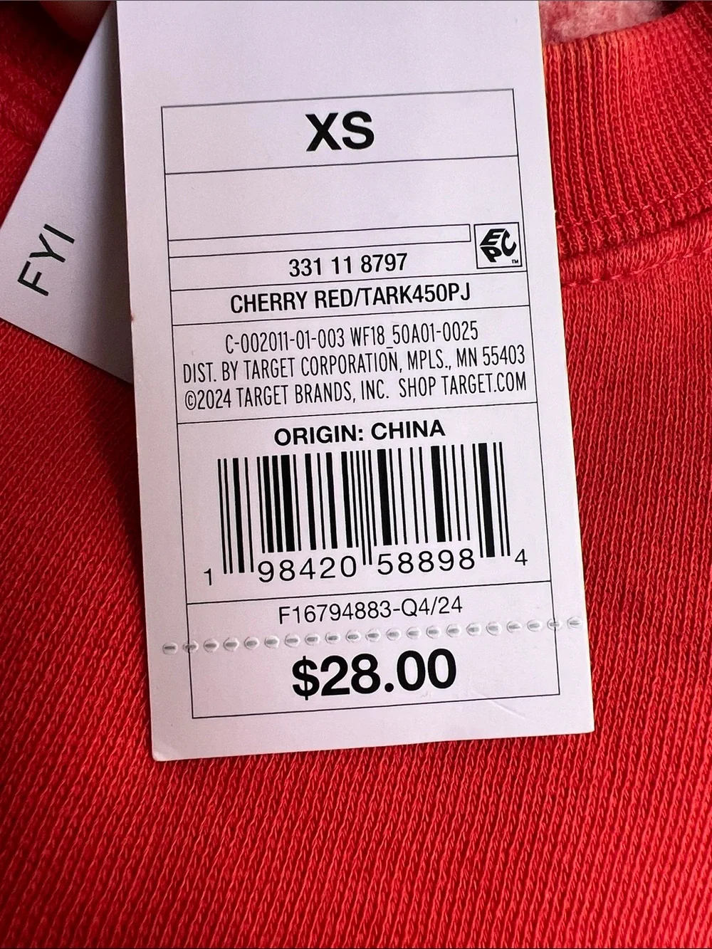 Wild Fable Keep Dreaming Graphic Sweatshirt Women’s XXS Red Fleece NWT Y2K - Picture 6 of 6